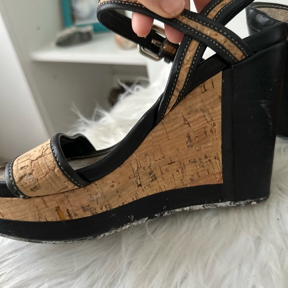 Prada cork wedge heel sandals - Picture 3 of 6